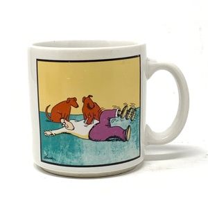 Far Side Dog Scratching Human Coffee/Cocoa Mug